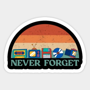 Never Forget Assortment 90's 80's Nostalgic Sticker